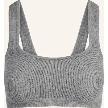 Podprsenka Skims Bustier Textured Knit, dark heather grey