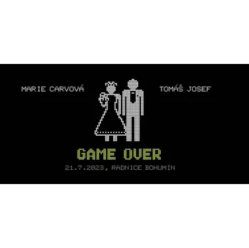Svatební dekorace Svatební oznámení 98 – Game Over