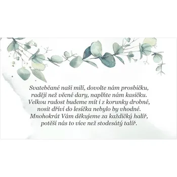 Svatební dekorace Žádost o dar 231