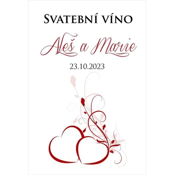 Svatební dekorace Etiketa na svatební víno 47