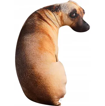 plyšák Polštář ve Tvaru Psa Realistický Zábavný Plyšový Velký 50 cm Hnědý