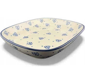 Mísa na obalování řízků, servírovací talíř Andělíčci dek. 1410X Keramika Bolesławiec