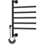 Gamma Awry, elektrický koupelnový radiátor s otočnými rameny 516x622 mm, 75W, černá, GMA-AWRY-622516-BK