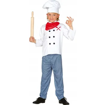 Karnevalový kostým Kostým Hlavního Kuchaře Šéfkuchař Dětský Kostým Velikost 98-110 cm.