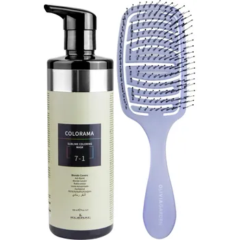 Barva na vlasy Semi-permanentní regenerační maska Kléral System Colorama 7.1 - 500 ml, popelavá blond + kartáč zdarma + dárek zdarma