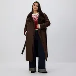 Reserved - Dvouřadý kabát s kožíškem - tmavě hnědá - 723HD-89X - 723HD-89X-M