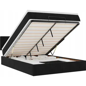 Matrace Otomana s matrací, černá, 193 x 144 x 78/88 cm, matrace 140 x 190 x 20 cm