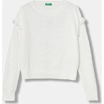 Dívčí svetr Dětský svetr United Colors of Benetton 13HHC108W.G.seasonal bílá 00X, vel. 160