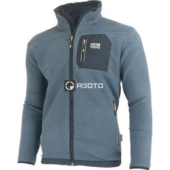 pracovní bunda JCB Trade Full Zip Polar šedá pánská fleece bunda 3XL