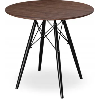 Konferenční stolek STŮL KULATÝ 80 cm STOLEK KÁVOVÝ LOFT DSW ČERNÝ DO OBÝVÁKU JÍDELNY KUCHYNĚ