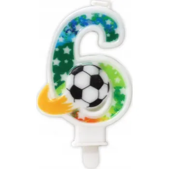 Dortová svíčka Narozeninový DORT pro chlapce s fotbalovým motivem, ČÍSLICE 6