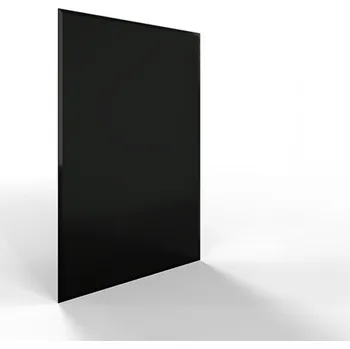 Flamingo Sklo pod kamna - obdelník 700x1000mm/6mm, černé, s fazetou