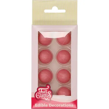 Jedlá dekorace na dort Cakesupplies Čokoládové kuličky Pink - Růžové 8 ks