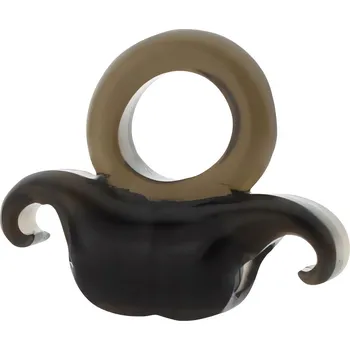 Návlek na penis Sensual Vibrační kroužek knír, černá