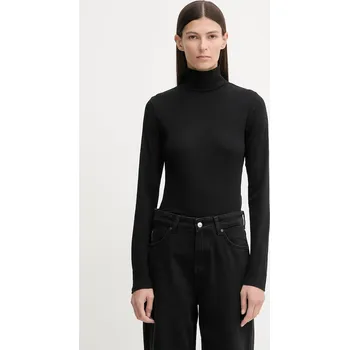 Pánské tričko Tričko s dlouhým rukávem Marc O'Polo černá barva, s golfem, 5000007490 99X, vel. L