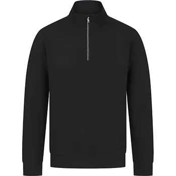 Pánská mikina Henbury Unisex udržitelná mikina se 1/4 zipem Barva: black, Velikost: XL G_W842