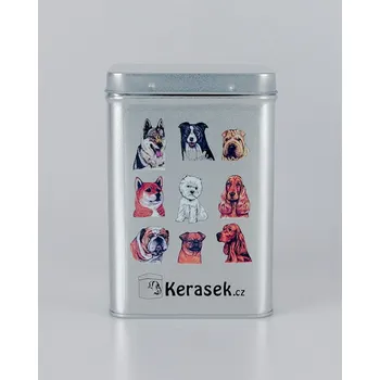 Dóza na potraviny Plechová dóza - 9 plemen psů (objem 1,5 l)