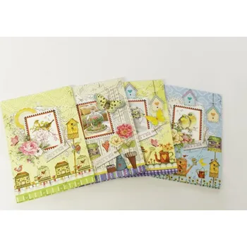 Designová záznamní kniha Fresh, ohebné desky, formát B5, 80listů, čtvereček - mix motivů