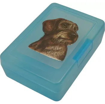 Dóza na potraviny Jezevčík drsnosrstý barevný - plastový box (objem 0,9 l / 1,2 l)