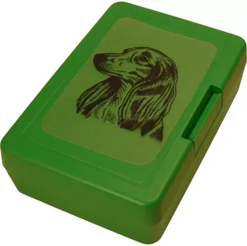 Dóza na potraviny Jezevčík dlouhosrstý čb - plastový box (objem 0,9 l / 1,2 l)