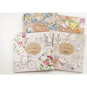 Zápisník Designová záznamní kniha Fresh, tvrdé desky, 200x200mm, 36ls, čistá, 100g - mix motivů 1