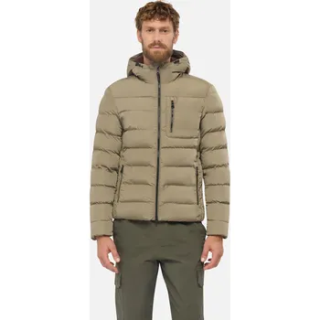 Béžová pánská péřová bunda Geox Snake GEOX kaki 3473093