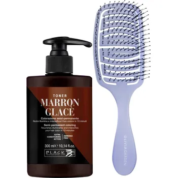 Barva na vlasy Barevný toner na vlasy Black Professional Crazy Toner - Marron Glacé (kaštanový) + kartáč zdarma + dárek zdarma