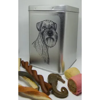 Chovatelství Knírač čb - plechová dóza s pamlsky pro psy (30 kusů pamlsků)