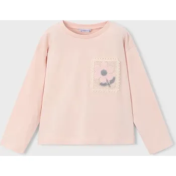 Dívčí oblečení Dětské tričko s dlouhým rukávem Mayoral 4004.6C.Mini.9BYA růžová 30X, vel. 122
