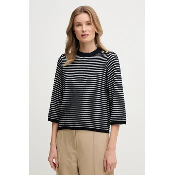 Dámský svetr Bavlněný svetr Barbour Macy dámský, tmavomodrá barva, lehký, LKN1498NY99 59X, vel. 42