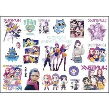 Odstranitelné tetování Dětské dočasné tetování - KPOP DEMON HUNTERS - KPOP LOVKYNĚ DÉMONŮ (A) (Značka: TAKARA TOMY)