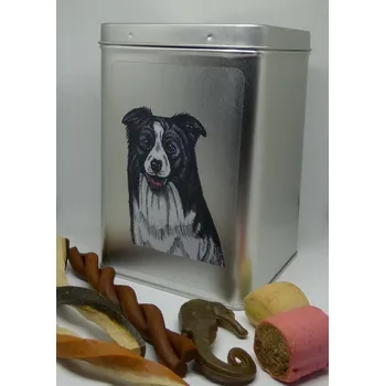 Chovatelství Border kolie - plechová dóza s pamlsky pro psy (30 kusů pamlsků)