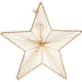 Vánoční dekorace Kovová závěsná svítící hvězda Golden Glow, 30 x 29 cm, 10 LED, zlatá