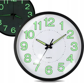 Hodiny Nástěnné hodiny, SVÍTÍCÍ LUMINESCENČNÍ ČITELNÉ TICHÉ 30 cm