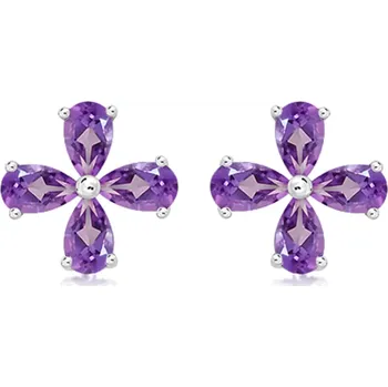 Náušnice Time S Amethyst - stříbrné náušnice s fialovým amethystem