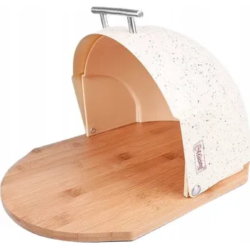 chlebník Chlebník s prkénkem Maestro béžový dřevěný