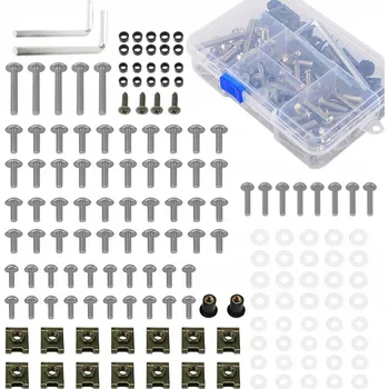 155 KS SADA ŠROUBŮ A ŠROUBKŮ PRO MOTOCYKLOVÉ DEFLEKTORY HLINÍKOVÉ ČERNÉ pro Yamaha