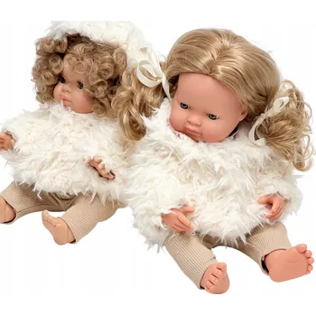 Doplněk pro panenku Bunda s s kapucí - kožíšek pro panenky miminka 34-38 cm, Miniland, Minikane