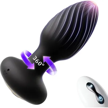 Sensual A124 Vibrační anální kolík s dálkovým ovládáním 9,7 cm, černý