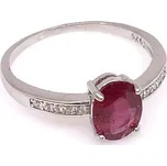 Jan Kos jewellery Stříbrný prsten s rubínem MHT-4704/S360