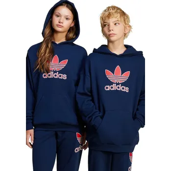 Chlapecká mikina Dětská bavlněná mikina adidas Originals JC9128 námořnická modř 59X, vel. 170