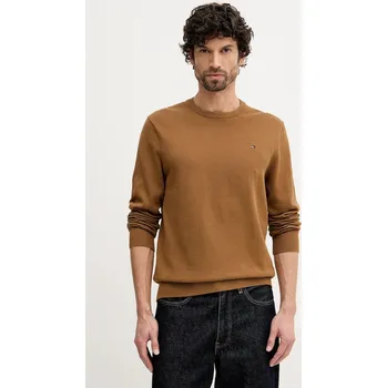 Pánský svetr Bavlněný svetr Tommy Hilfiger MW0MW39999 hnědá 82X, vel. XL