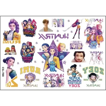 Odstranitelné tetování Dětské dočasné tetování - KPOP DEMON HUNTERS - KPOP LOVKYNĚ DÉMONŮ (C) (Značka: TAKARA TOMY)