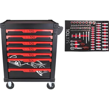 Dílenský vozík na nářadí MECHANIC TROLLEY KEVIN 80, 7 šuplíků, 80 ks nářadí