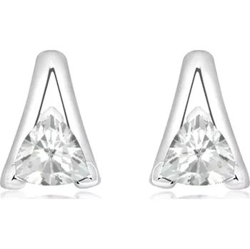 Náušnice Edge White Topaz - stříbrné náušnice s bílám topazem