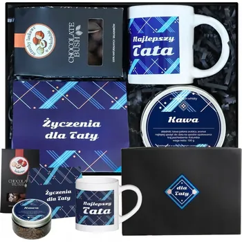 Dárkový potravinový koš Dárková sada BOX s kávou a příslušenstvím ke Dni otců – dárek pro tátu