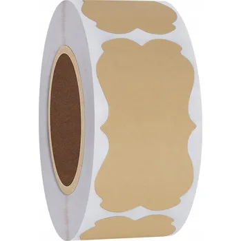 Samolepící etiketa Papírové DIY etikety 300 kusů na roli 5 m na sklenice, dárky a obálky