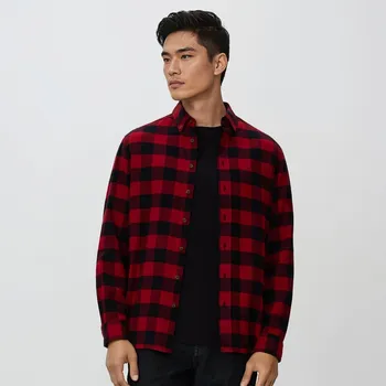 Pánská košile Reserved - Kostkovaná košile regular fit - červená - 078DO-33P - 078DO-33P-M