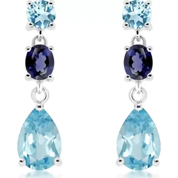 Náušnice Porta Blue Topaz - stříbrné náušnice s modrým topazem