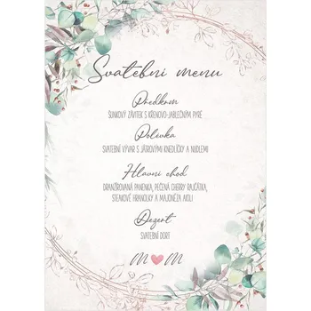 Svatební dekorace Svatební menu 252